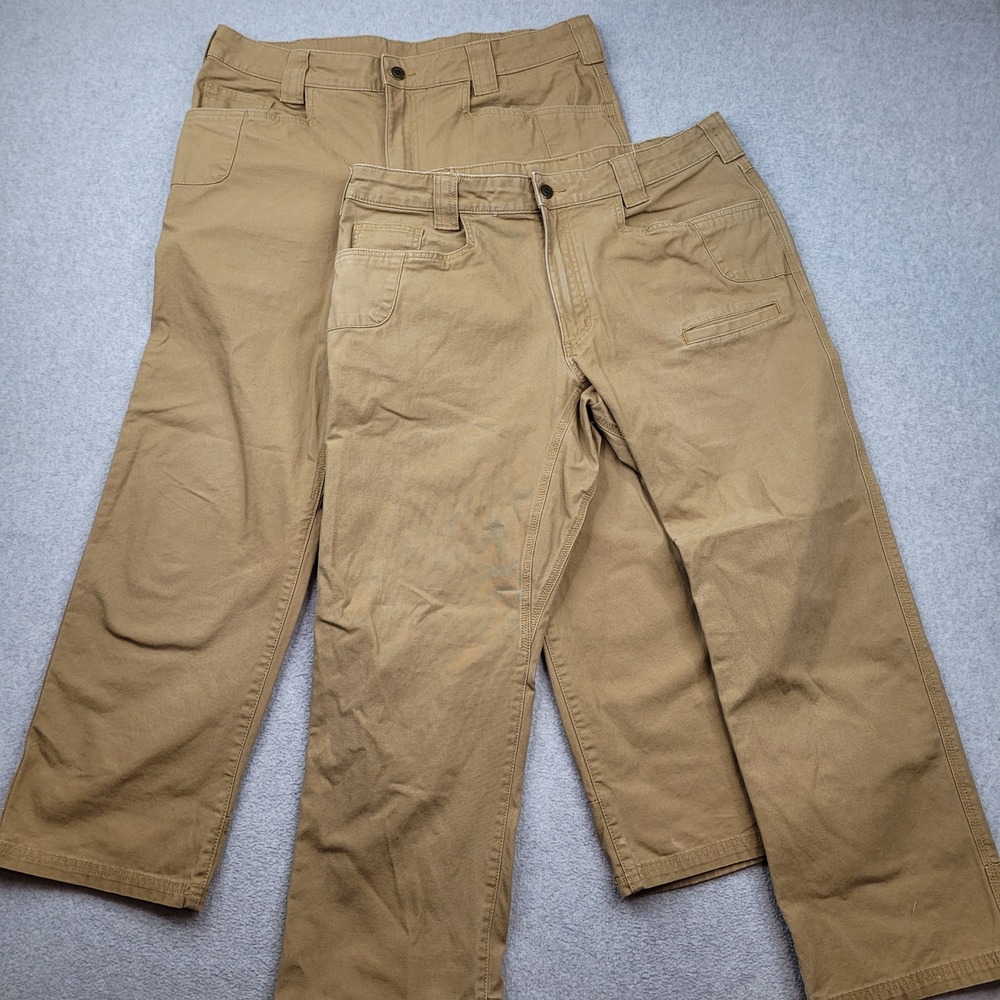 Noble Outfitters Canvas Work Pants Mens 36x30 Bundle (2) Tan Brown Duck Canvas